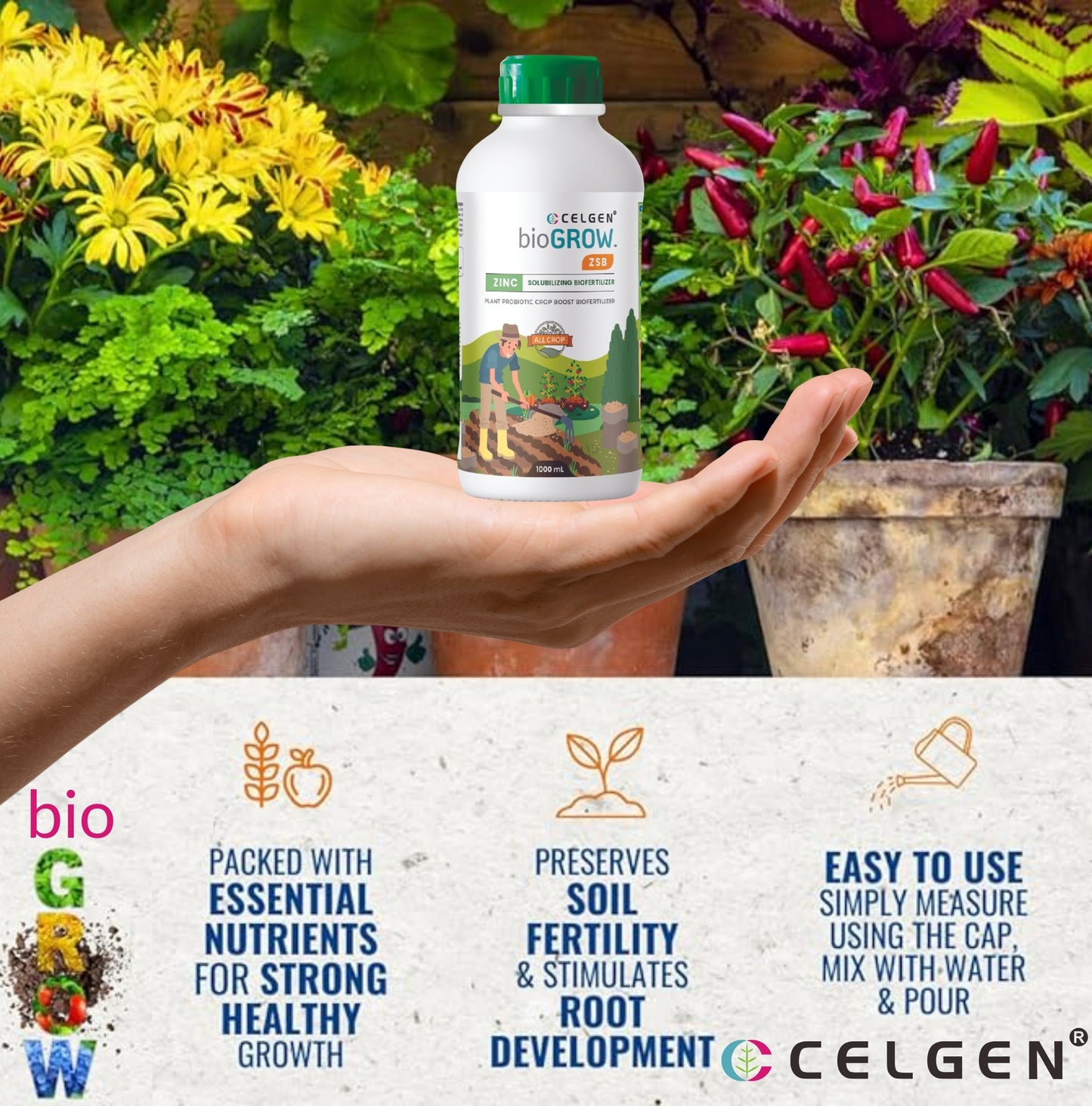 Celgen-bioGROW ZSB(ZINC) Liquid Plant Nutrient Booster