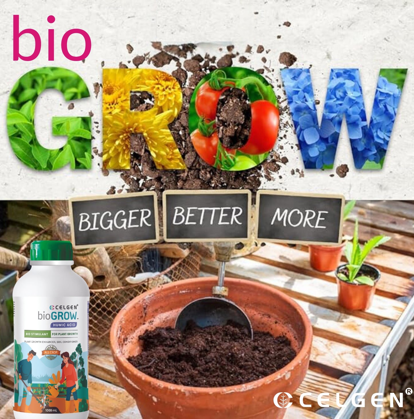Celgen-bioGROW Humic Acid Liquid Plant Nutrient Booster