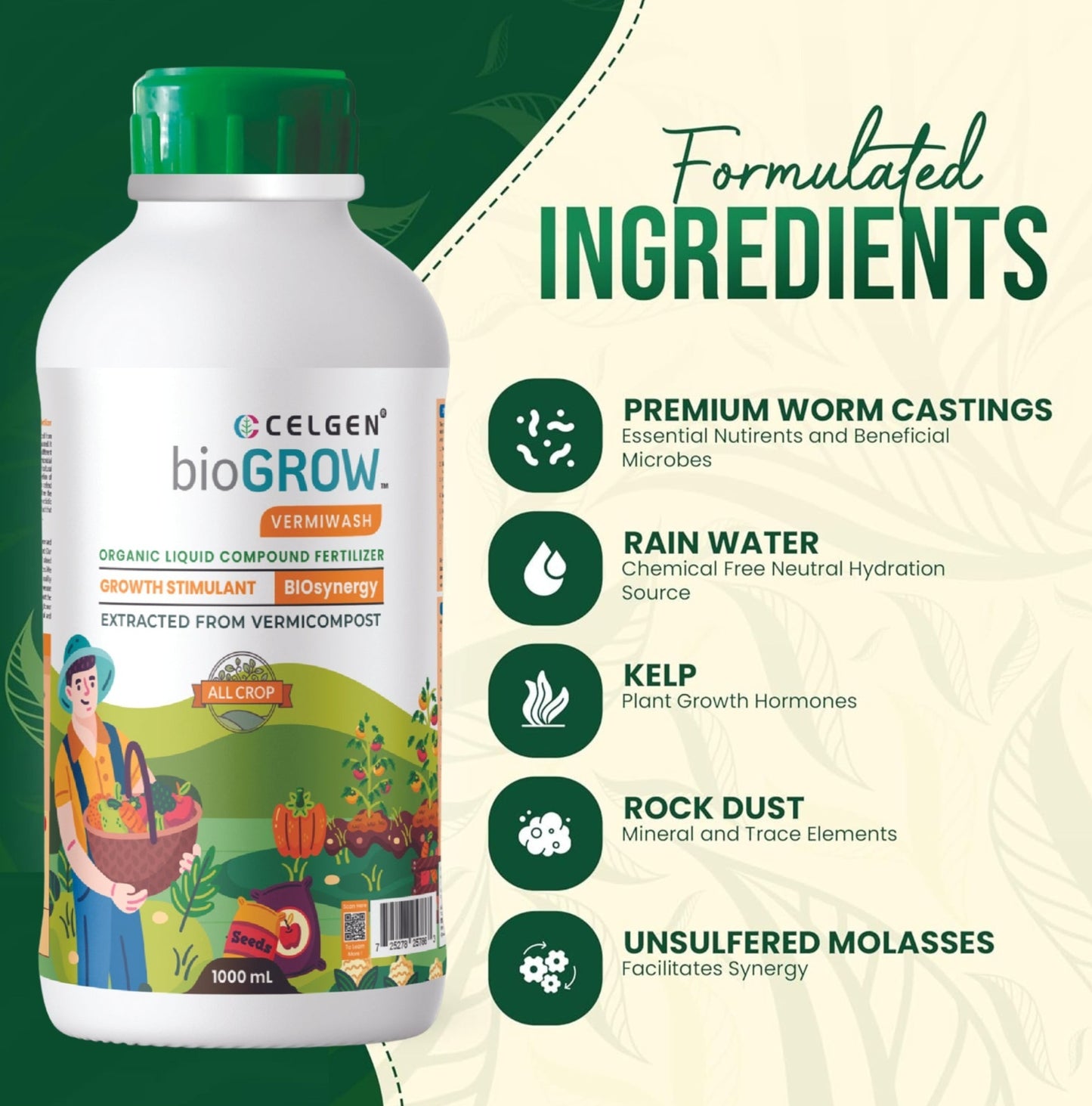 Celgen-bioGROW Vermiwash(Premium Worm Tea Extract for Thriving Gardens)