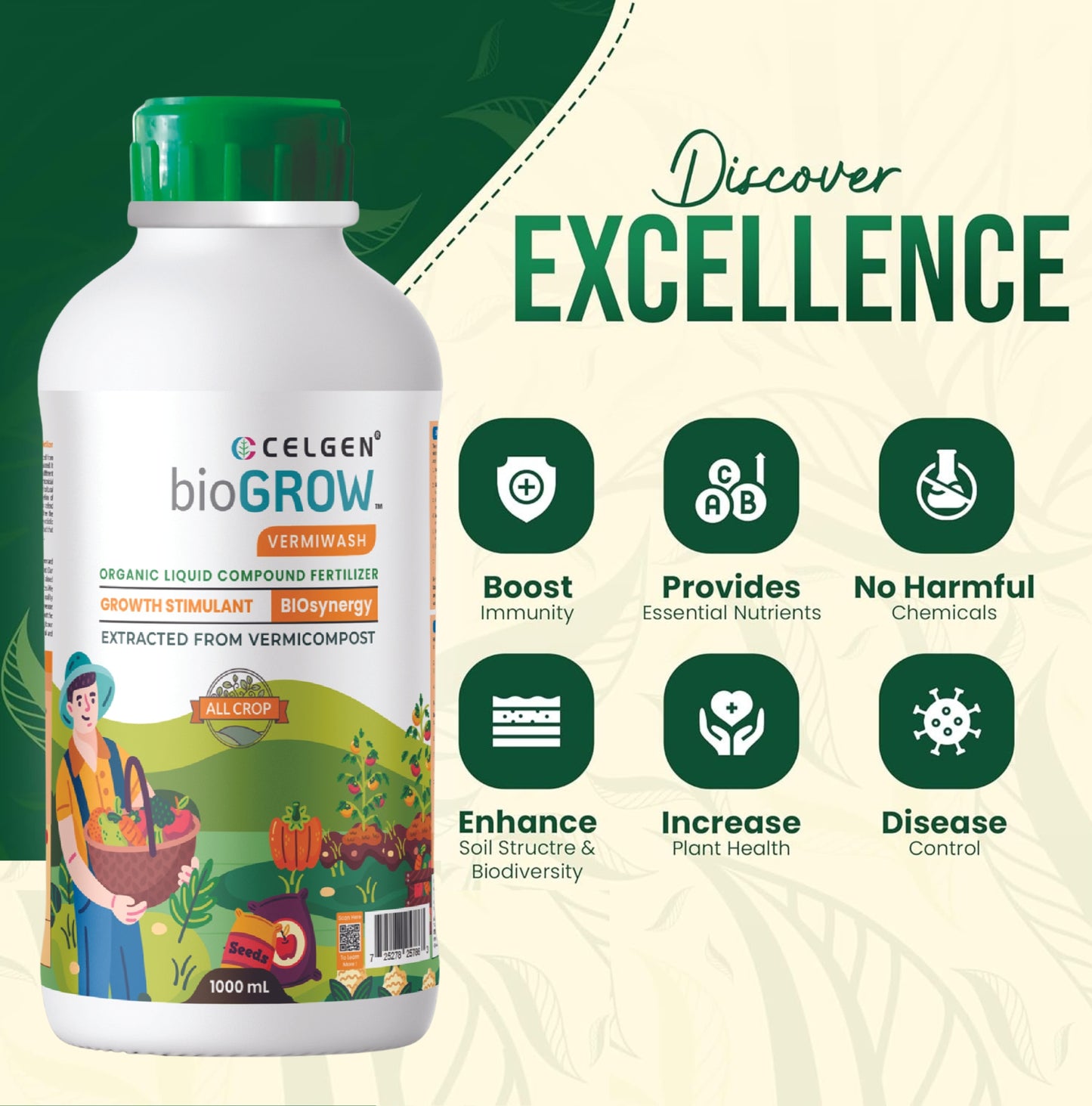 Celgen-bioGROW Vermiwash(Premium Worm Tea Extract for Thriving Gardens)